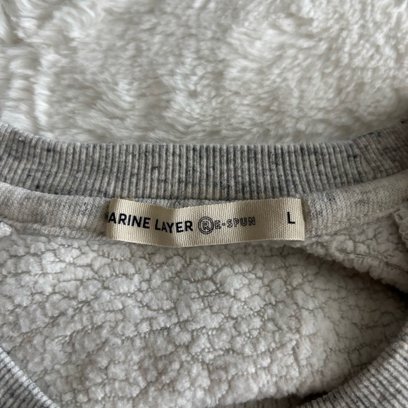 Marine Layer Re-Spun Jenny Retro Rib Sweatshirt Size Large Gray Multi Casual - Picture 8 of 10